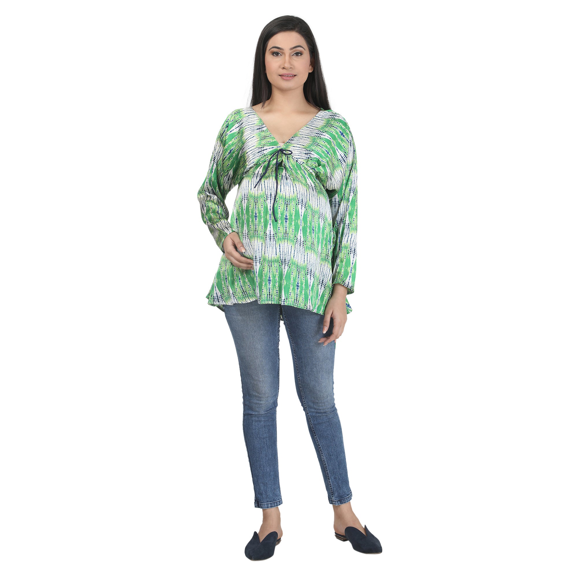 Tunic: Green Abstract Print