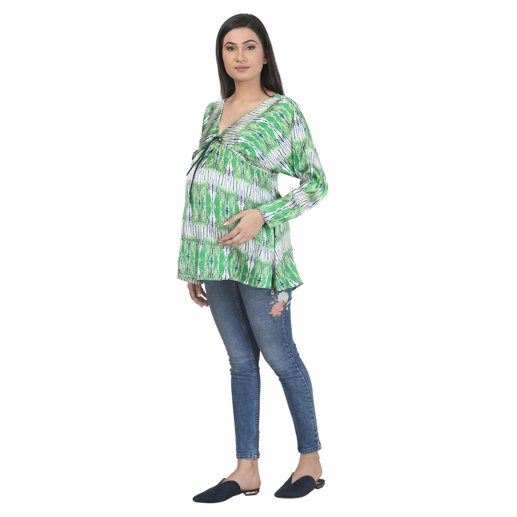 Tunic: Green Abstract Print
