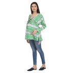 Green & White Abstract Print Maternity Tunic
