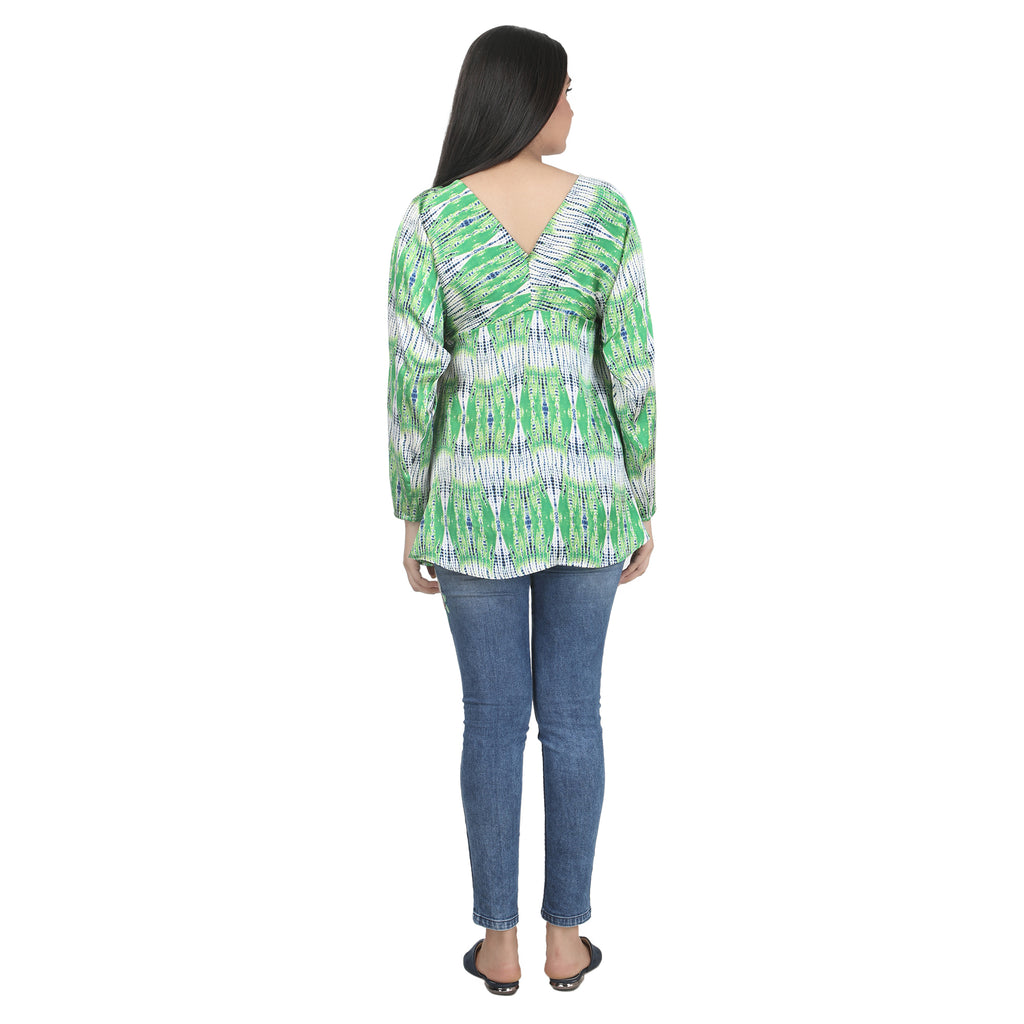 Tunic: Green Abstract Print