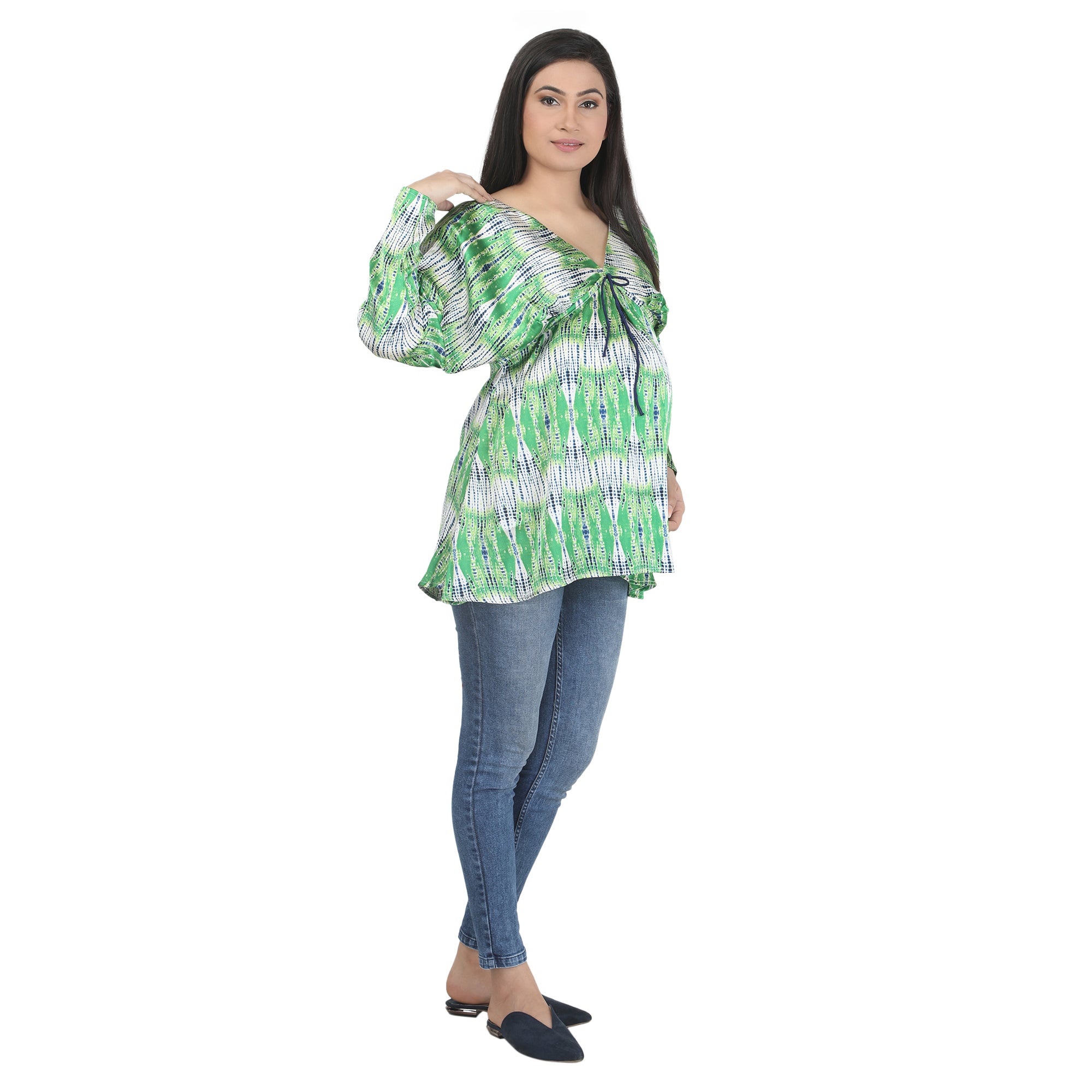 Tunic: Green Abstract Print