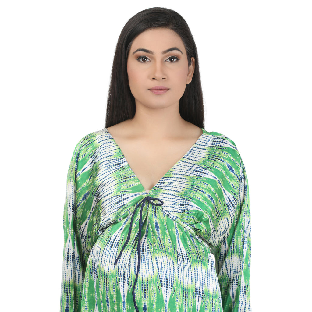 Tunic: Green Abstract Print