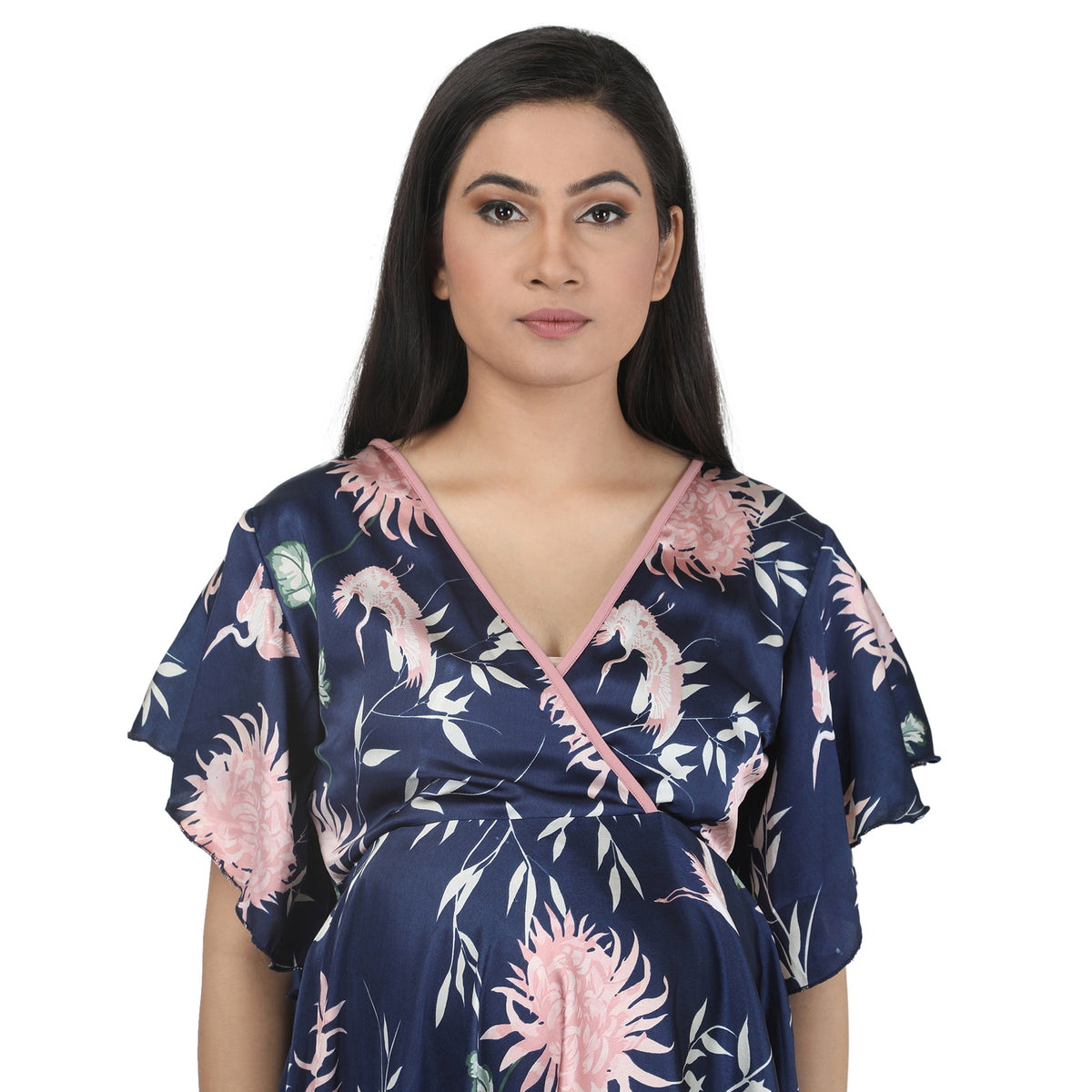 Navy Blue Floral Maternity Tunic