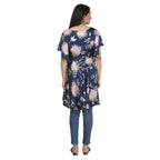 Navy Blue Floral Maternity Tunic