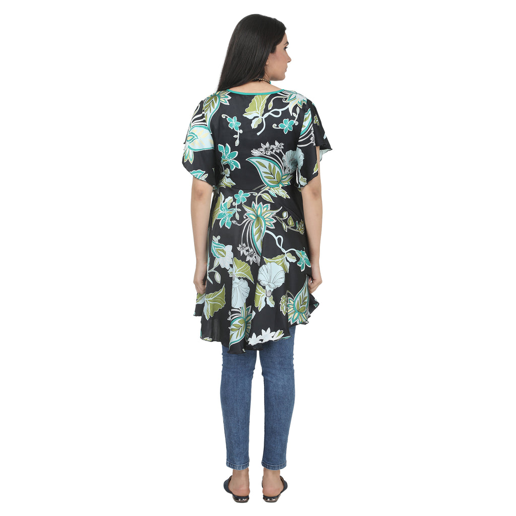 Black Floral Printed Maternity Tunic
