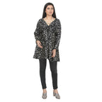 Black & White Polka Dot Maternity Tie-Front Tunic