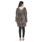 Black & Beige Striped Fuzzy Maternity Tunic