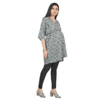 Green Floral Printed Maternity Kaftan Tunic