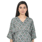Green Floral Printed Maternity Kaftan Tunic
