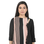 Black & Blush Asymmetric Printed Tunic