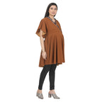 Rust Brown Maternity Flared Tunic