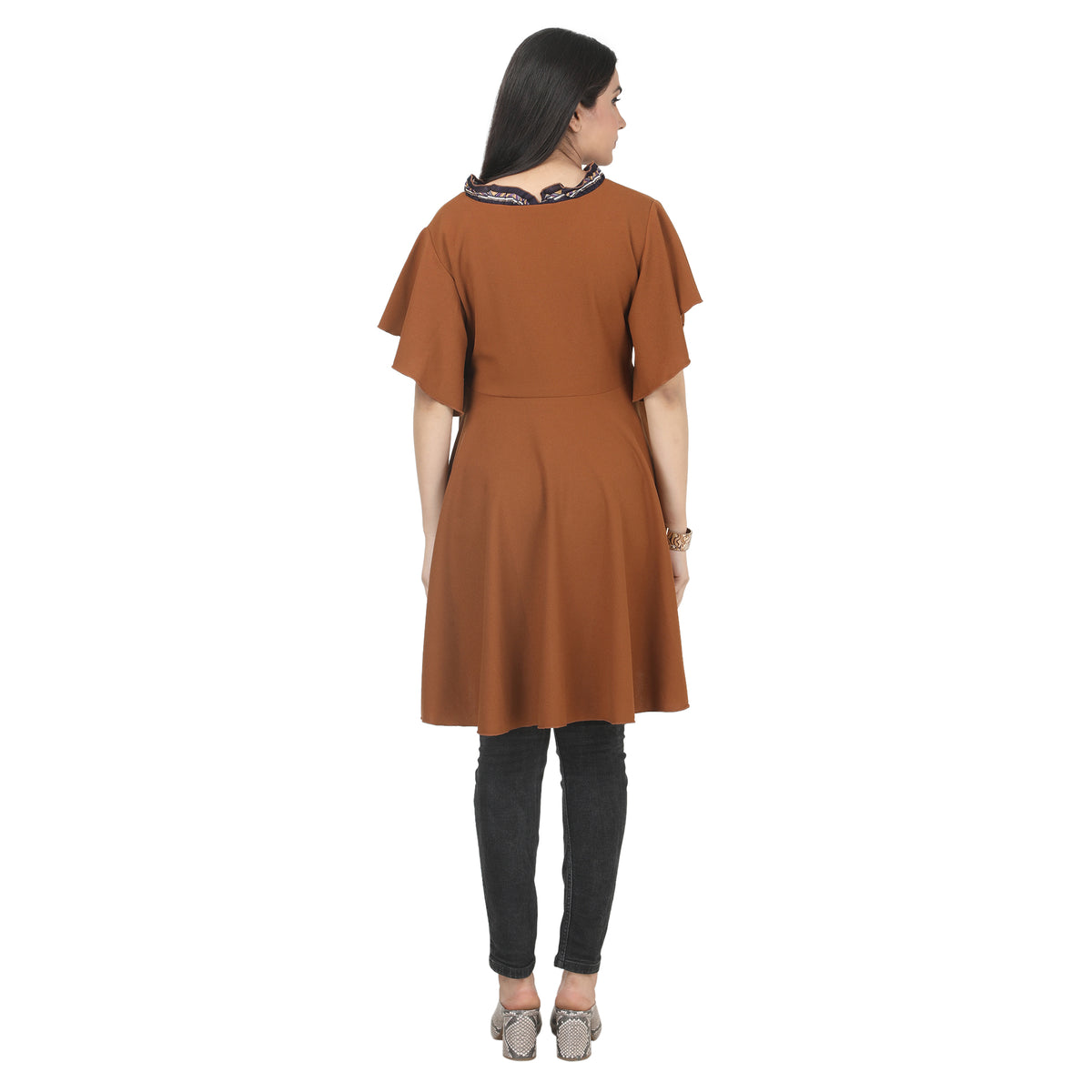 Rust Brown Maternity Flared Tunic