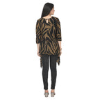 Black & Fauji Green Abstract Print Maternity Tunic