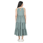 Sage Green Printed Tiered Maternity Midi Dress