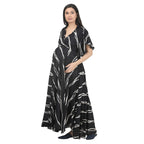 Black & White Printed Wrap Maternity Maxi Dress