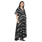 Black & White Printed Wrap Maternity Maxi Dress