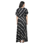 Black & White Printed Wrap Maternity Maxi Dress
