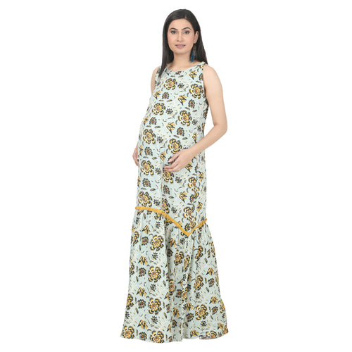 Long Dress: Light Mint Yellow Boat Shaped Neckline