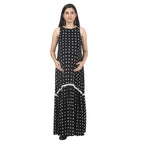 Black & White Polka Dot Tiered Maternity Maxi Dress
