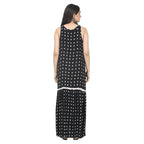 Black & White Polka Dot Tiered Maternity Maxi Dress