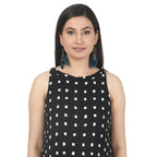 Black & White Polka Dot Tiered Maternity Maxi Dress