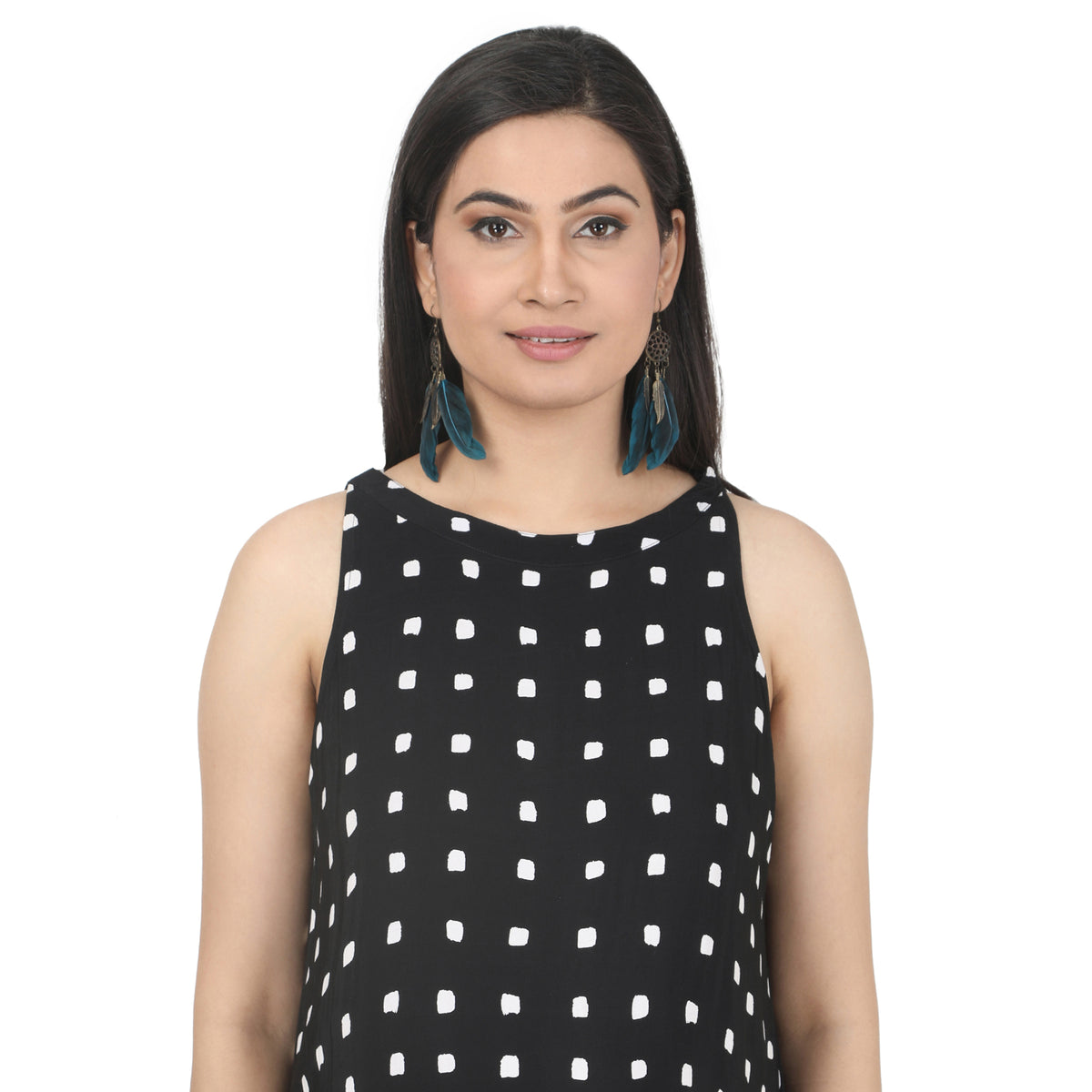 Black & White Polka Dot Tiered Maternity Maxi Dress