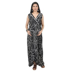 Black & White Printed Wrap Maternity Maxi Dress
