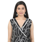 Black & White Printed Wrap Maternity Maxi Dress