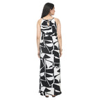 Black & White Abstract Print Maternity Maxi Dres