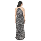 Black & White Abstract Printed Maternity Maxi Dress