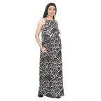 Black & White Abstract Printed Maternity Maxi Dress
