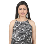 Black & White Abstract Printed Maternity Maxi Dress