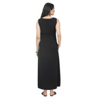 Green A-Line Maternity Maxi Dress with Keyhole Neckline
