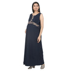 Navy Blue Embellished Maternity Maxi Dress