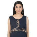 Navy Blue Embellished Maternity Maxi Dress